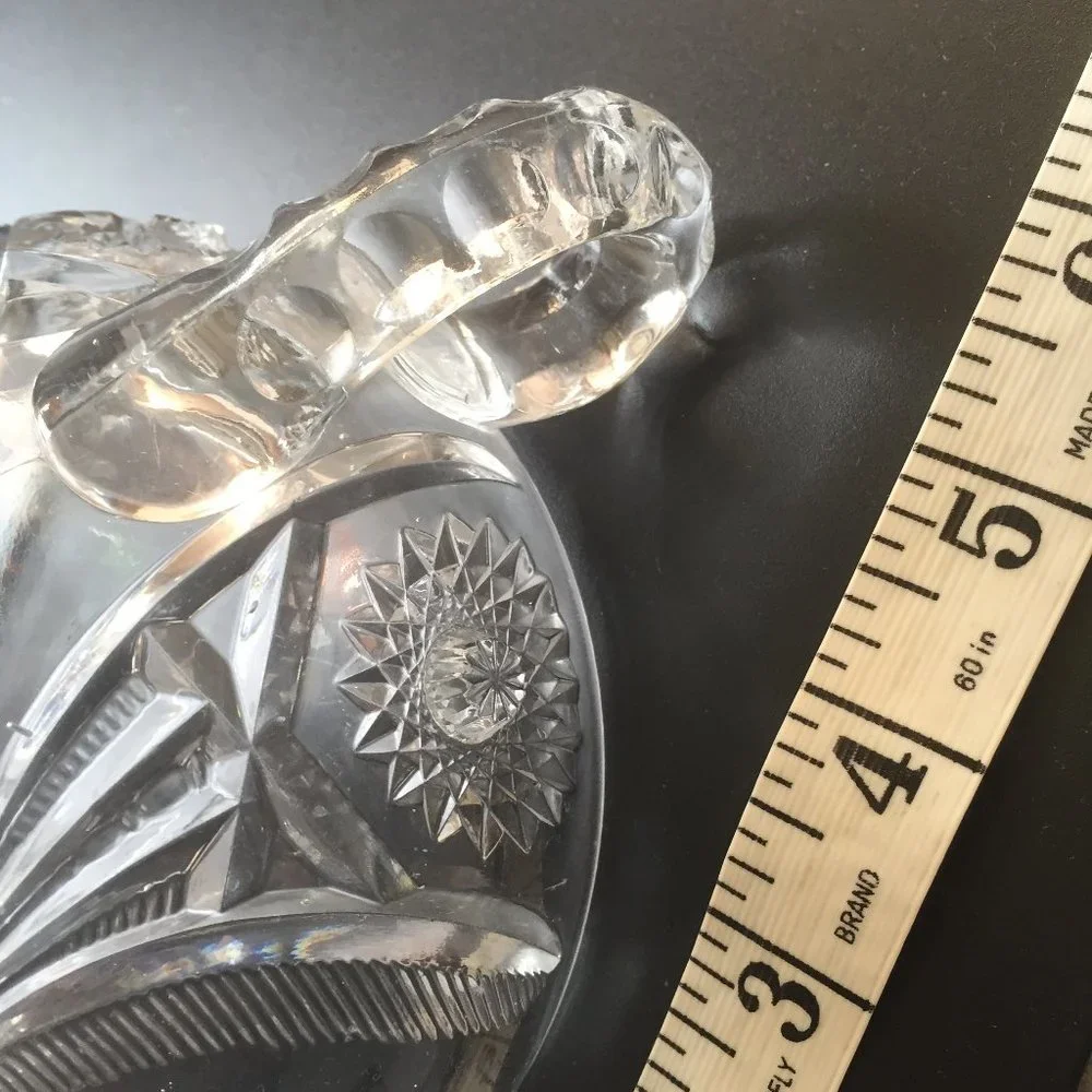 vintage Large Glass CANDY DISH ✅ with Two Handles & A Cover Lid